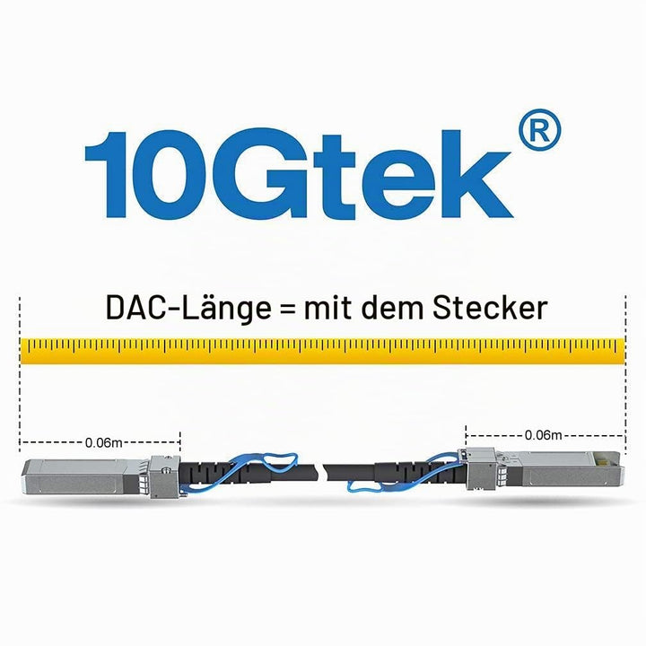 [2 Stück] 10Gtek SFP+ DAC Twinax Kabel 2-Meter(6.5ft), 10G SFP+ to SFP+ Direct Attach Copper Passive