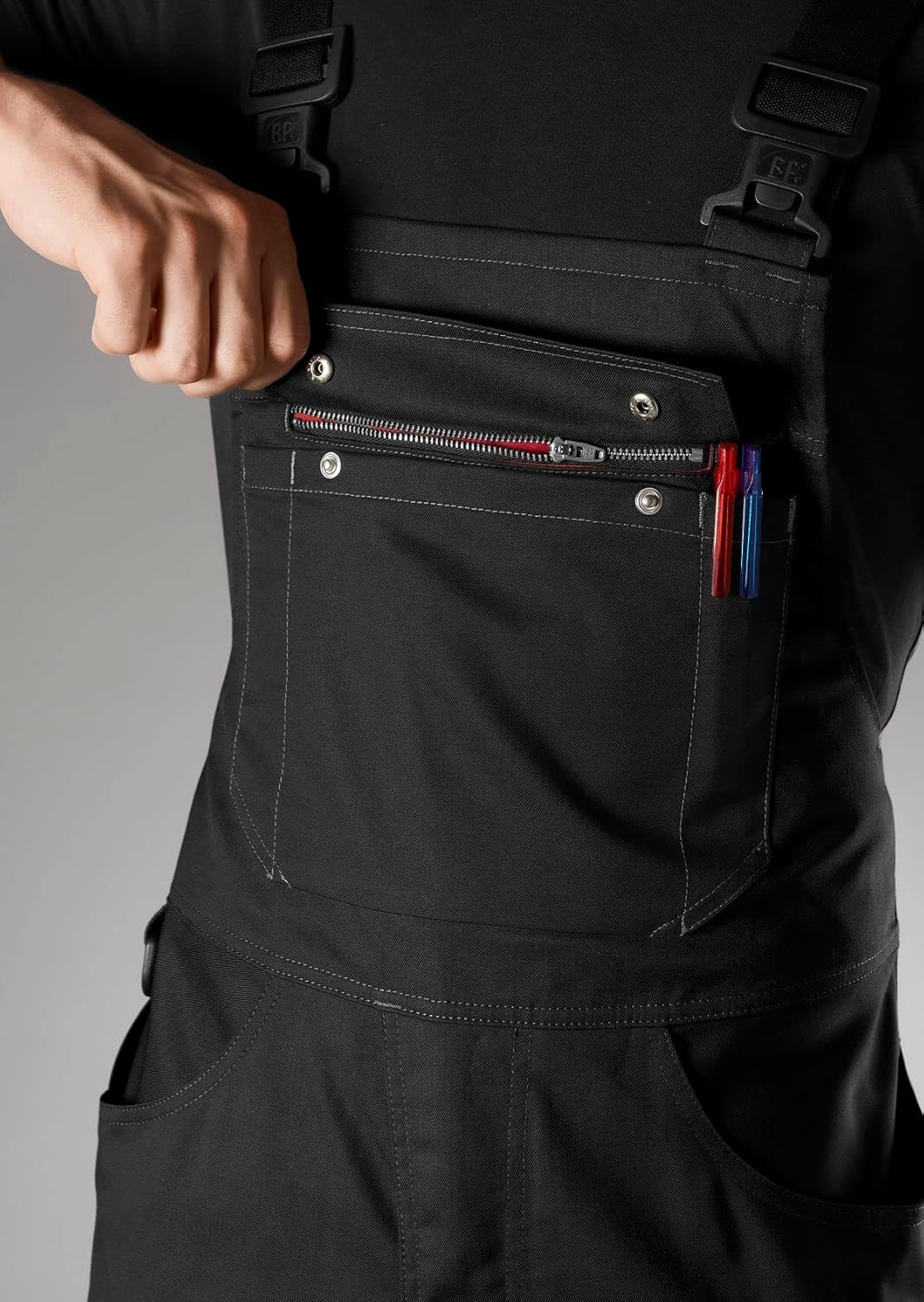 BP 1979-570-0032 Latzhose mit Kniepolstertaschen - Stretch-Hosenträger - Verstellbarer Bund - 65% Po