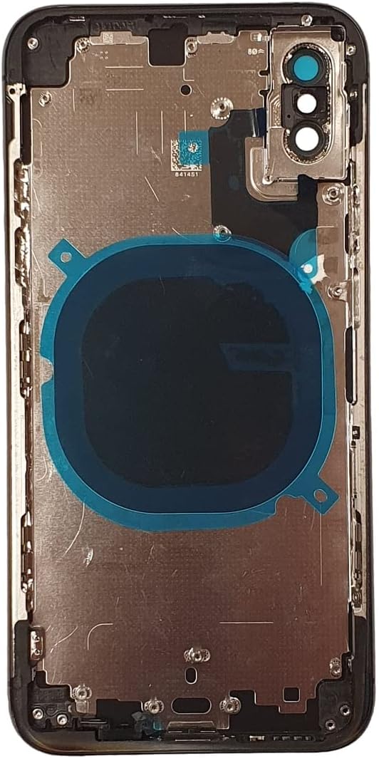 Smartex® Backcover aus Glas + Rahmen kompatibel mit iPhone XS | Rückseite Cover + Frame (Schwarz) XS