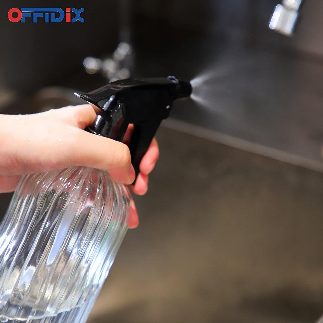 OFFIDIX Glas-Sprühflasche, transparente Sprühflasche mit feinem Nebel, Handdruck-Pflanzennebel mit o