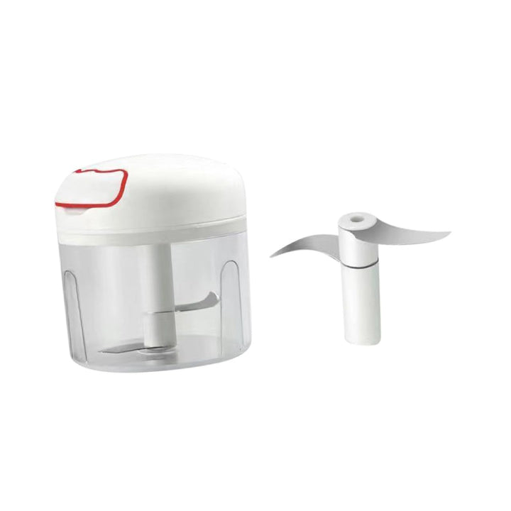 TOPBATHY Manueller Gemüsezerkleinerer mit 300ml Fassungsvermögen aus Pp und Edelstahl Tragbarer Knob