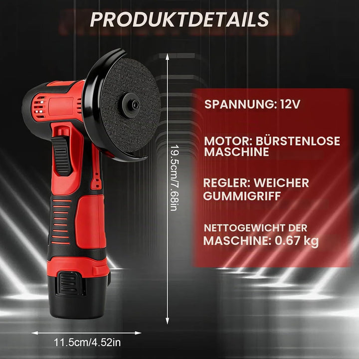 Akku Winkelschleifer,12V Mini Winkelschleifer mit 2x1200mAh Akkus 18000 PRM,Winkelschleifer mit 6 Tr