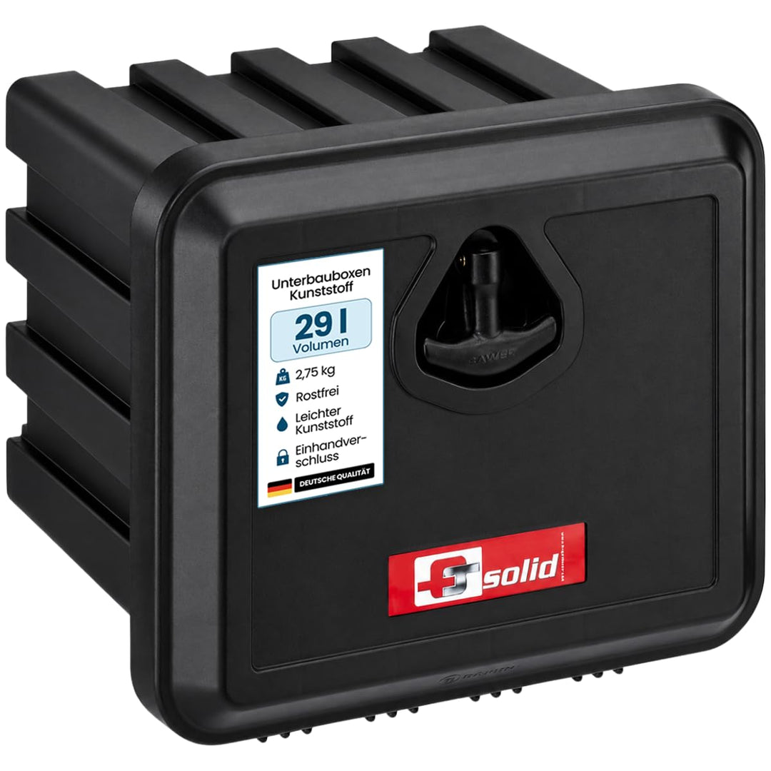FTsolid Unterbaubox Staukasten Anhängerkiste Gurtkiste Staubox Unterflurbox Werkzeugkiste (400x350x3