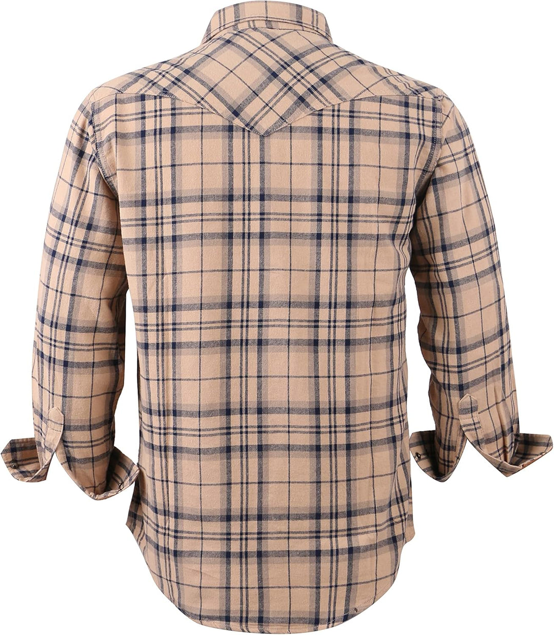 Coevals Club Herren Flanellhemd Langarm Kariertes Druckknöpfe Baumwolle mit Tasche Normale Passform