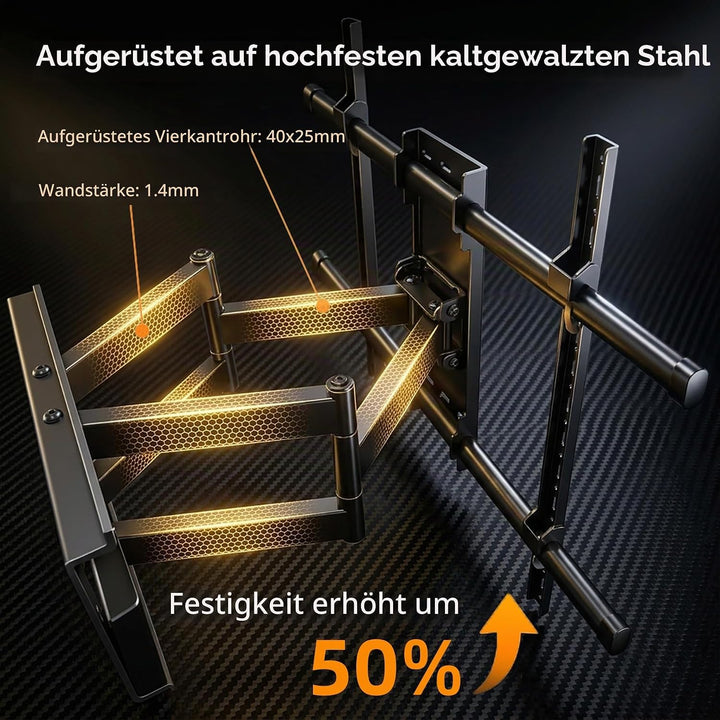 85 90 98 TV Wandhalterung Schwenkbar für 55-100 Zoll Fernseher Ultra Slim 53mm Wandabstand, Neigbar