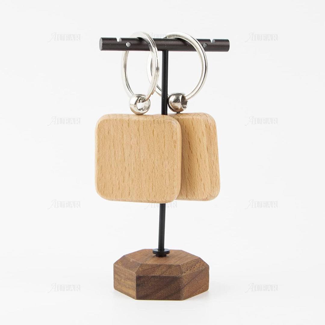 Kafei 50 StüCk DIY SchlüSselbund Quadratisch Geschnitzten SchlüSsel Ring SchlüSsel Ring 40 X 40 Mm