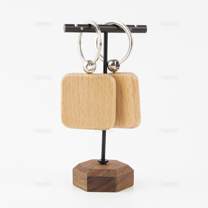 Kafei 50 StüCk DIY SchlüSselbund Quadratisch Geschnitzten SchlüSsel Ring SchlüSsel Ring 40 X 40 Mm