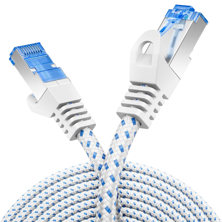deleyCON 20m CAT8.1 Patchkabel Nylon Netzwerkkabel Datenkabel S/FTP PIMF 2000 MHz 40 Gbit RJ45 LAN D