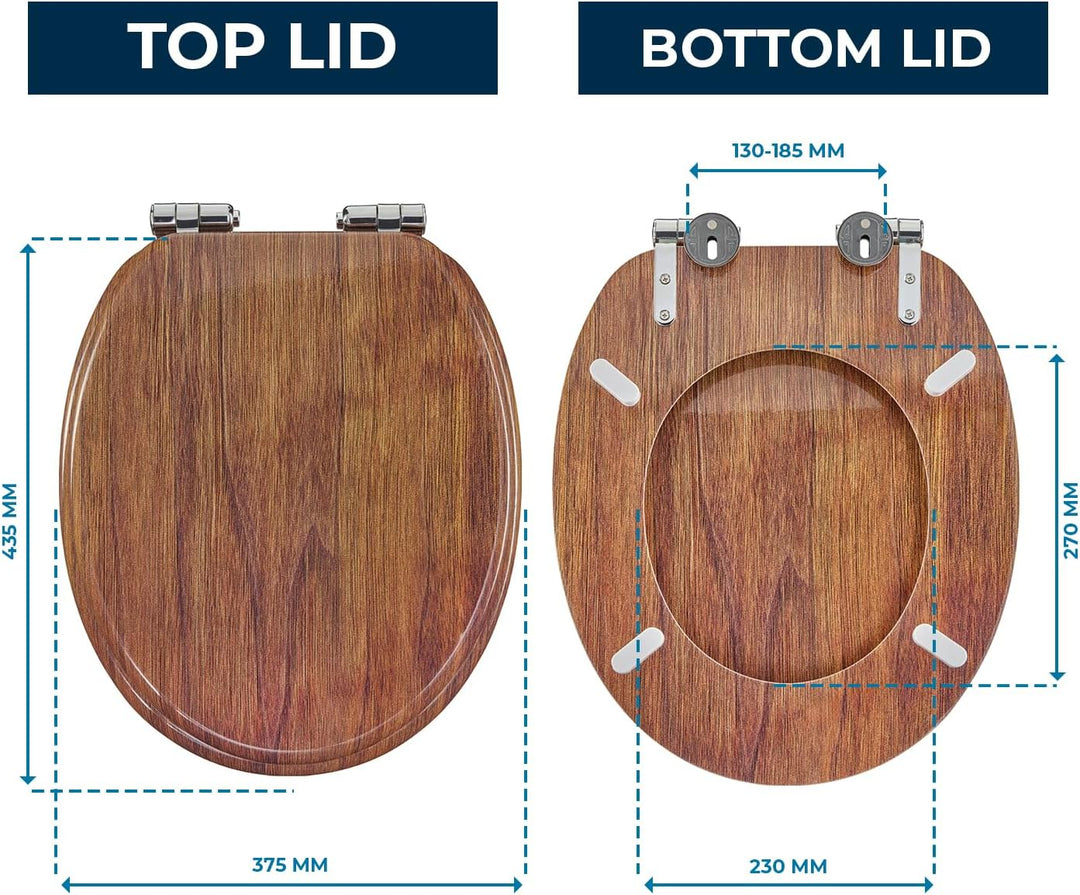 Benkstein Toilettendeckel mit Absenkautomatik Dunkles Treibholz – antibakterieller WC Sitz – Quick-R