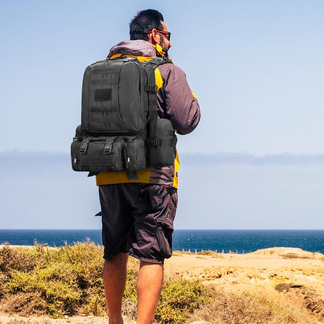 Taktischer Rucksack, 60L Militär Armee Rucksack, grosser Survival Molle Tagesrucksack für Herren und