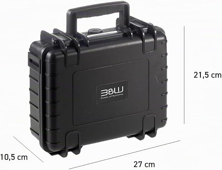 B&amp;W Transportkoffer Outdoor - Typ 1000 - Schwarz - Wasserdicht nach IP67 Zertifizierung, Staubdicht,