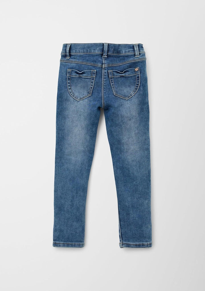 s.Oliver Mädchen Slim: Denim im Used-Look 110 Blau, 110 Blau