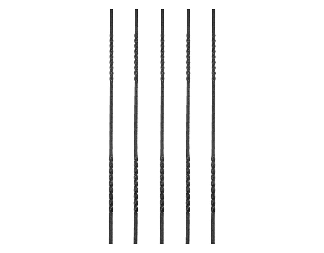 Gal Industrial 5 Stück Geländerstab zweimal gedreht Torstab 12x12x950 mm Geländer Zaunstab Zierstab