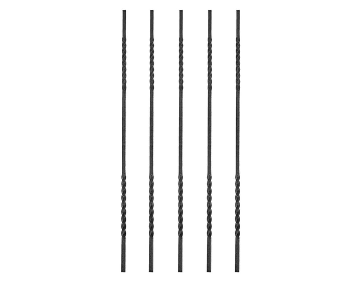 Gal Industrial 5 Stück Geländerstab zweimal gedreht Torstab 12x12x950 mm Geländer Zaunstab Zierstab