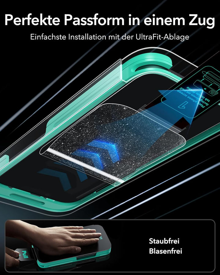 ESR für iPhone 14/13/13 Pro für Panzerglas, 9H+ Displayschutzfolie aus gehärtetem Glas 3 Stück, blas