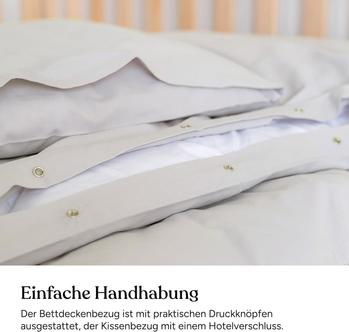 Ehrenkind® Bettwäsche-Set Musselin | 100% Bio-Baumwolle | Standard 100 by Oeko-TEX | 100x135cm + 40x