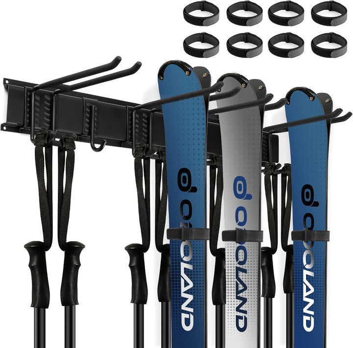 Odoland Skiaufbewahrung Skihalter für 2-6 Paare Ski Snowboard Rack Wandhalterung, Haus und Garage Sk