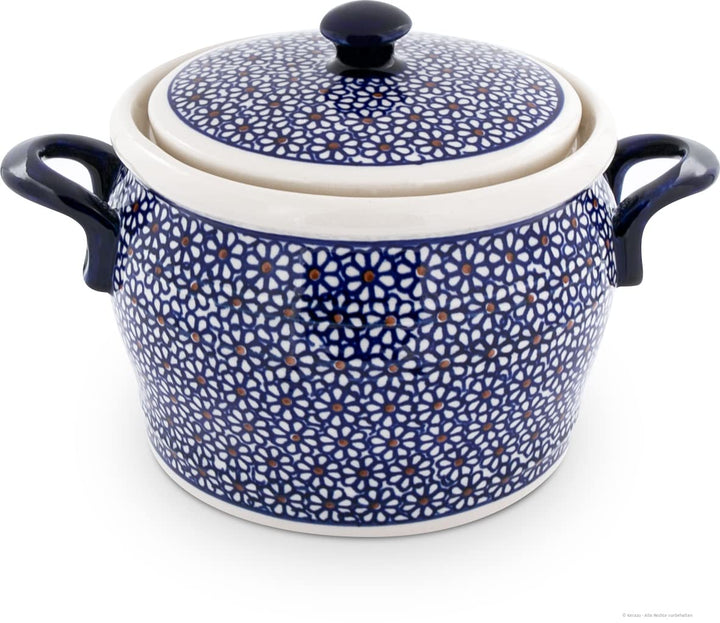 Original Bunzlauer Keramik 1,75 Liter Rumtopf / Mehrzwecktopf / Keramiktopf Ø16,5 cm im Dekor 120