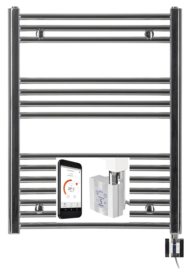 anapont elektrischer Badheizkörper - weiss/chrom- mit Appsteuerung - Handtuchheizkörper - Badheizung