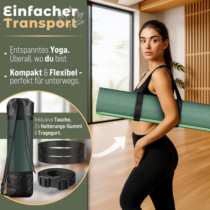 Yogamatte Phthalatfrei | Gymnastikmatte rutschfest | Fitnessmatte schadstofffrei | Trainingsmatte mi
