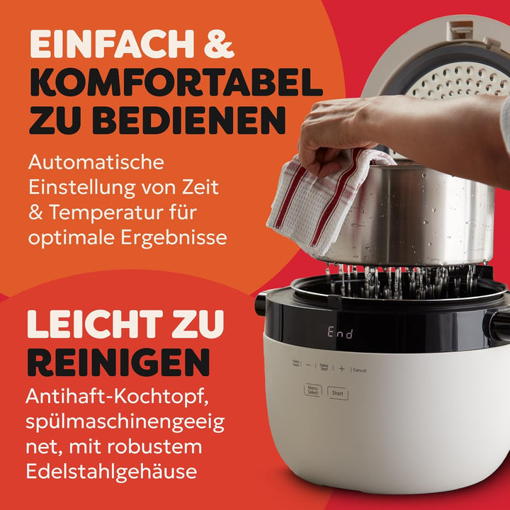 Instant Pot Reiskocher & Dampfgarer, 5L (20 Tassen) – Antihaft-Kochtopf, spülmaschinenfest, Dämpfein