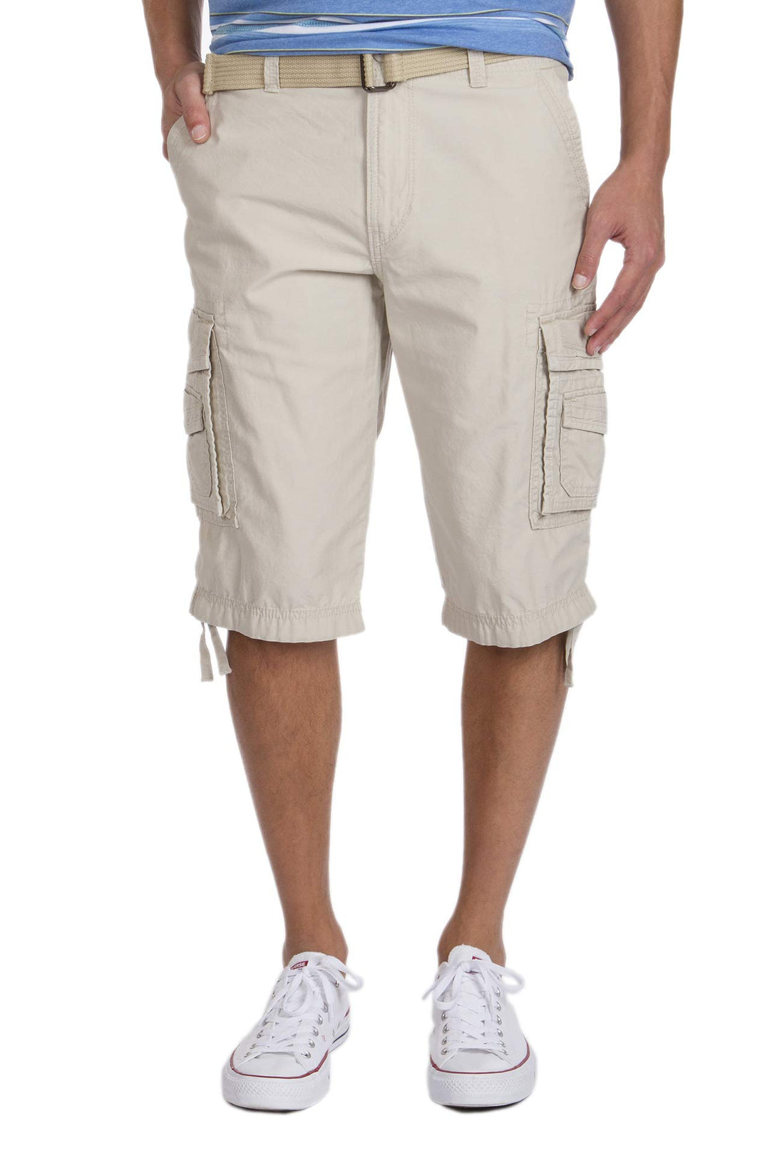 UNIONBAY Herren Cordova Cargo-Shorts mit Gürtel, Reg Grössen Cargohose 30 Sand, 30 Sand