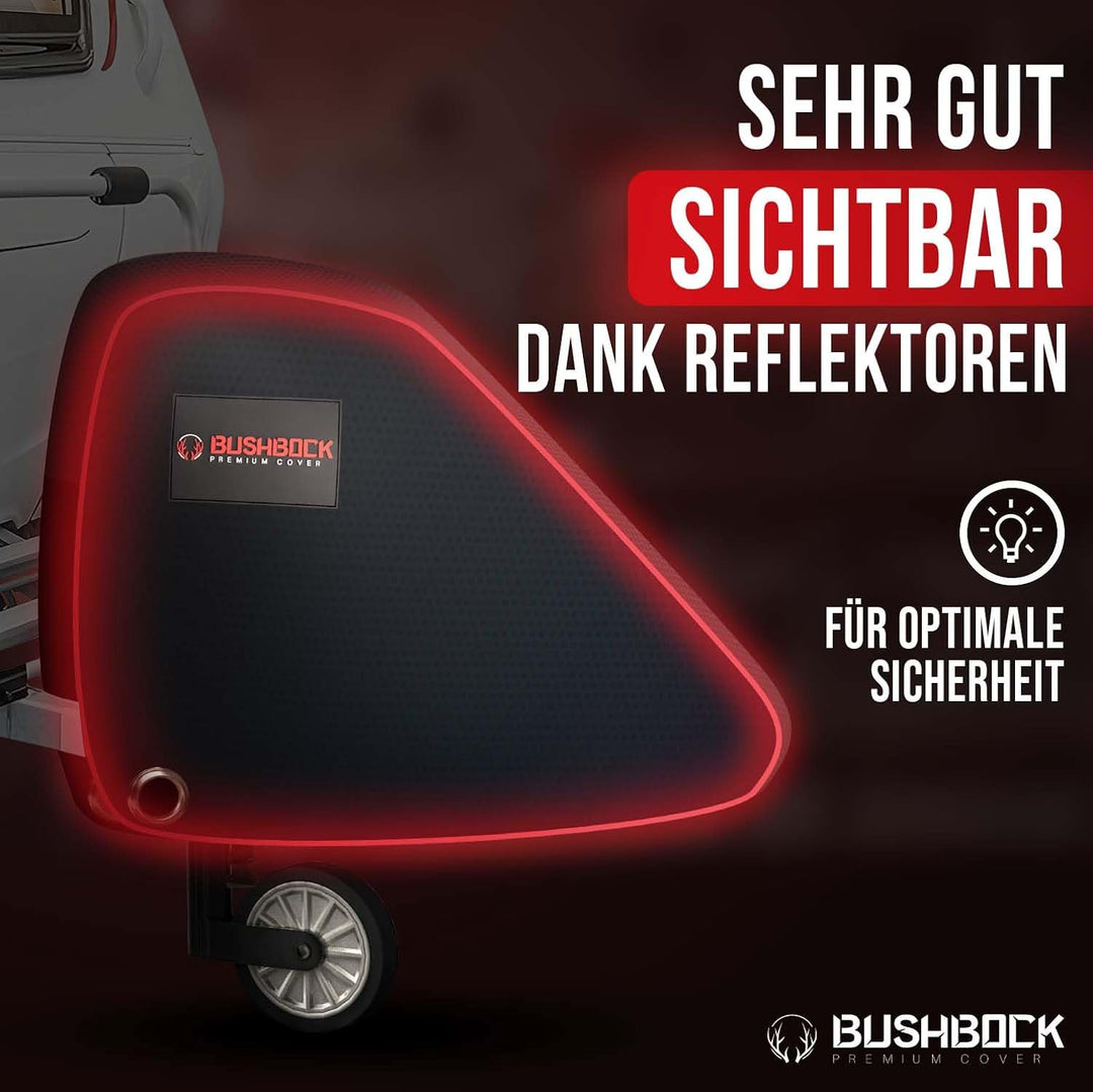 BUSHBOCK® Premium Deichselhaube aus Oxford 600D Material mit PU Beschichtung und Reflektoren. Univer