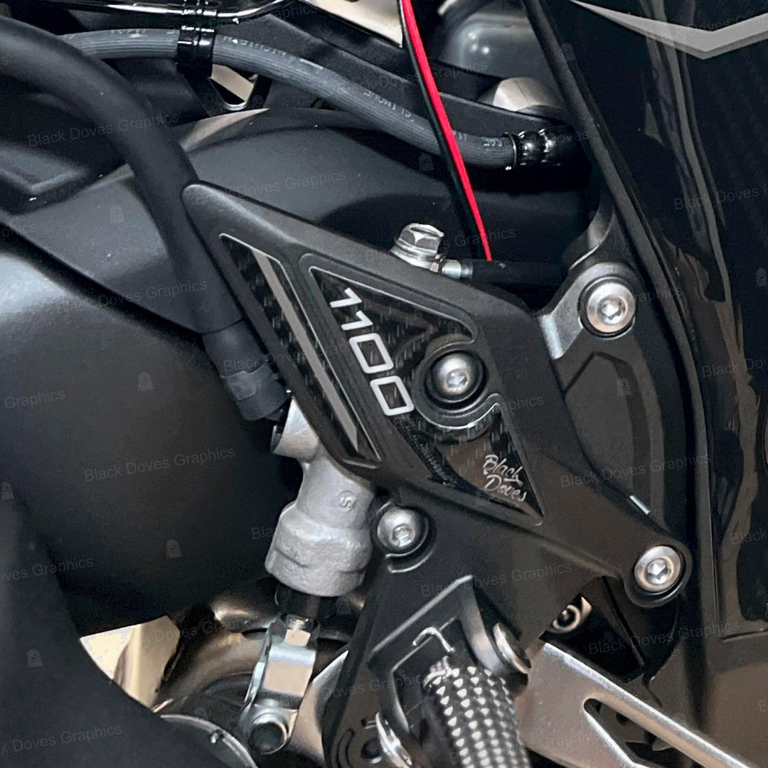 Black Doves Graphics 3D-Aufkleber aus Harz kompatibel mit Kawasaki Z1100 2026 (BK1) | Made in Italy