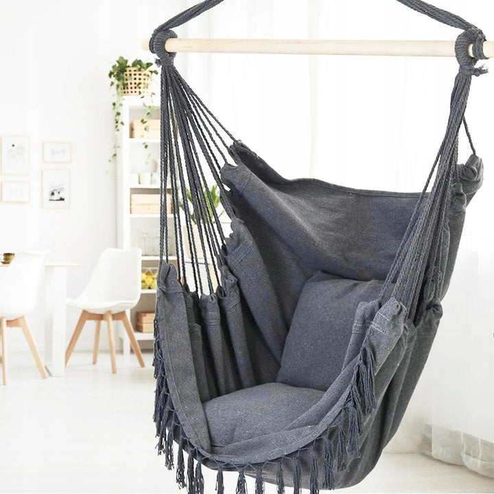 ZOLTA Hängesessel mit Kissen 130x95 cm - Indoor- und Outdoor Schlafzimmer, Camping und Garten - Häng