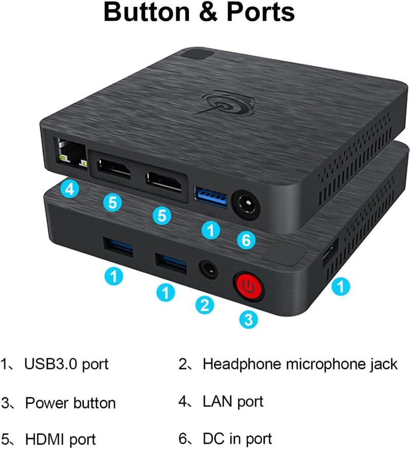 Beelink T4 PRO - Ultra Compact Mini PC mit Windows 10 Pro, Intel Celeron N3350, UHD 4K, RAM 4 GB LPD