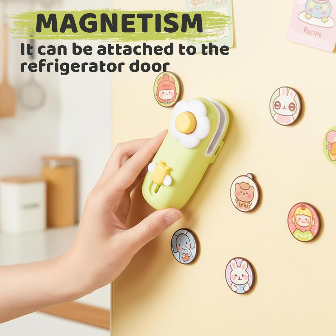 Mini Folienschweissgerät, USB Aufladung, 2 in 1 Hand Versiegelungsmaschine mit Cutter, Vakuumiergerä
