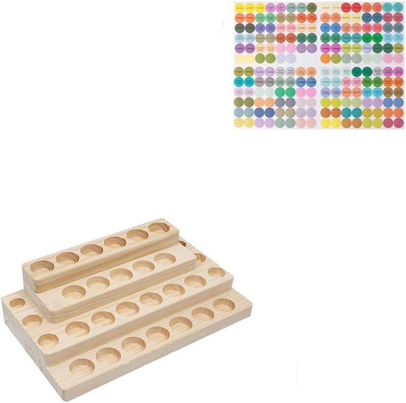 CHSEEA Ätherisches Öl Display Ständer Gestell Halter Organisator, 30 Löcher Holz Box Veranstalter Au