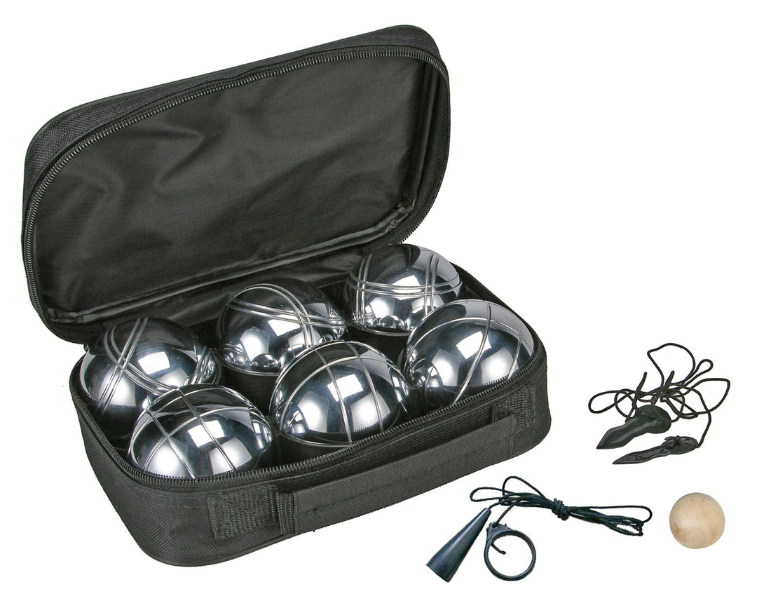 Spetebo Boule Set mit Tragetasche - 6 Metall Kugeln - Boccia Petanque Garten Spiel Wurfspiel