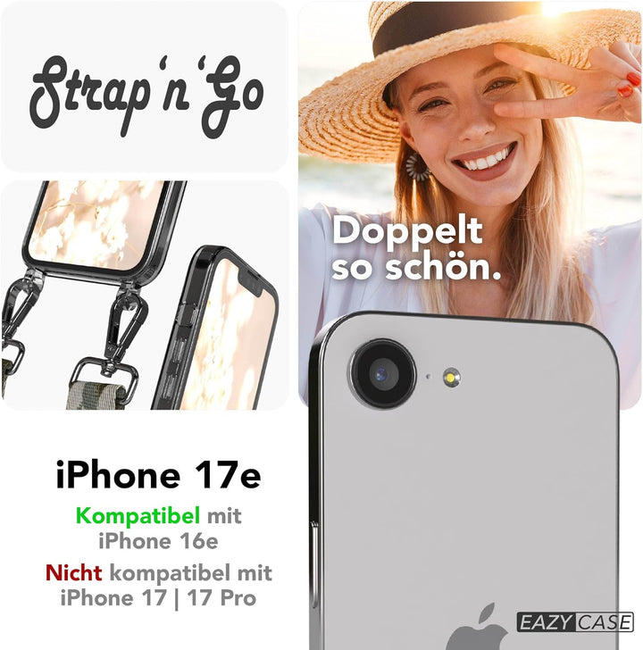 EAZY CASE Handykette - Verstellbares Taschenband kompatibel mit iPhone 17e, Schulterriemen, Handykor