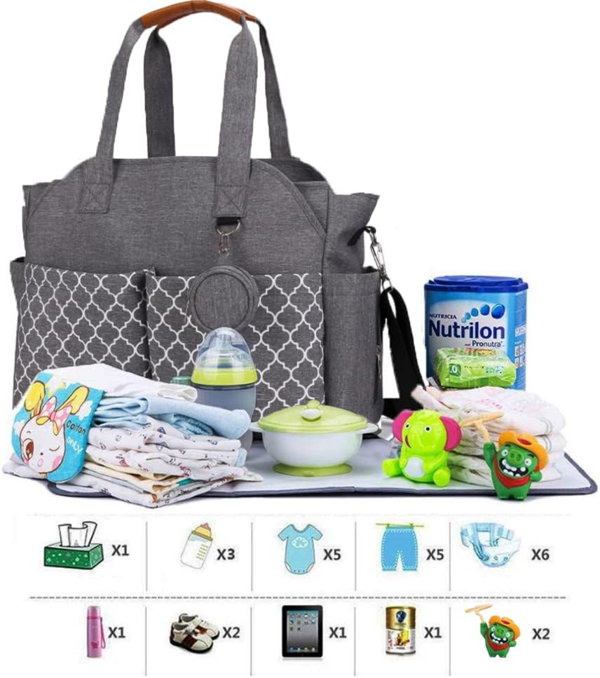 Wickeltasche Tote Baby Wickeltasche Grosse Babytaschen für Mama mit Wickelstation Multifunktions Rei