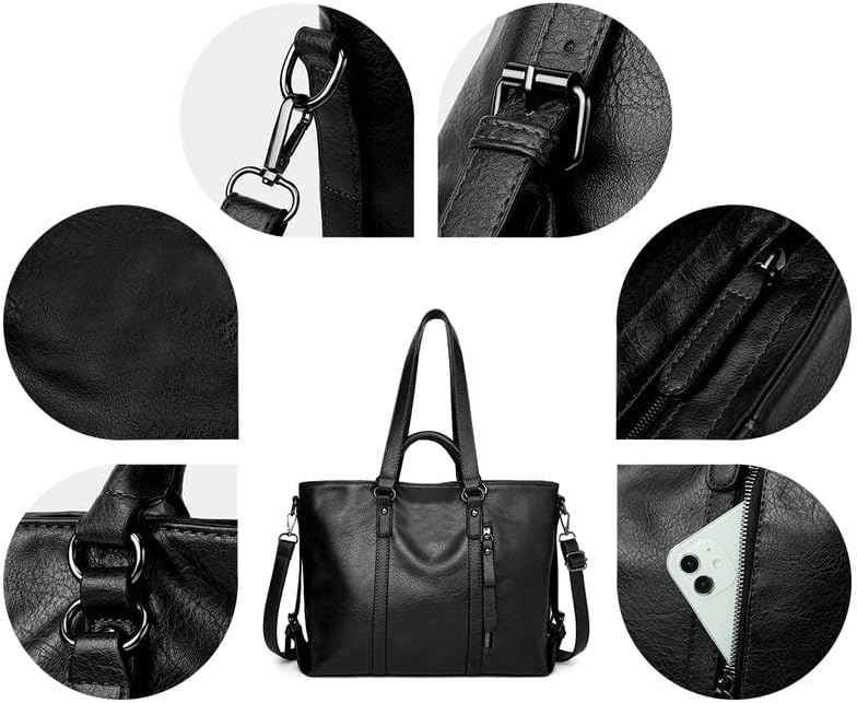 Coolives Damentasche Damen Henkeltasche mit Schultergurt aus PU-Leder Vintage Handtasche Retro Tasch