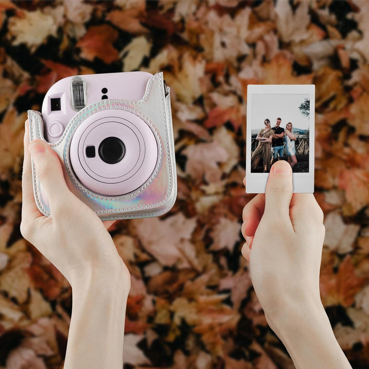 Kameratasche für Fujifilm Mini 12, PU-Leder Schutzhülle Kompatibel mit Instax Mini Instant und Digit