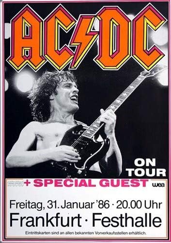 AC/DC - Fly On The Wall, Frankfurt 1986 » Konzertplakat/Premium Poster | Live Konzert Veranstaltung