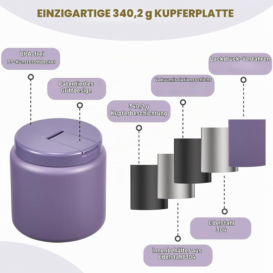 Itslife Thermobehälter für Essen 760ml, Thermo Lunchbox Kinder mit Schnallendeckel und Löffel, Warmh