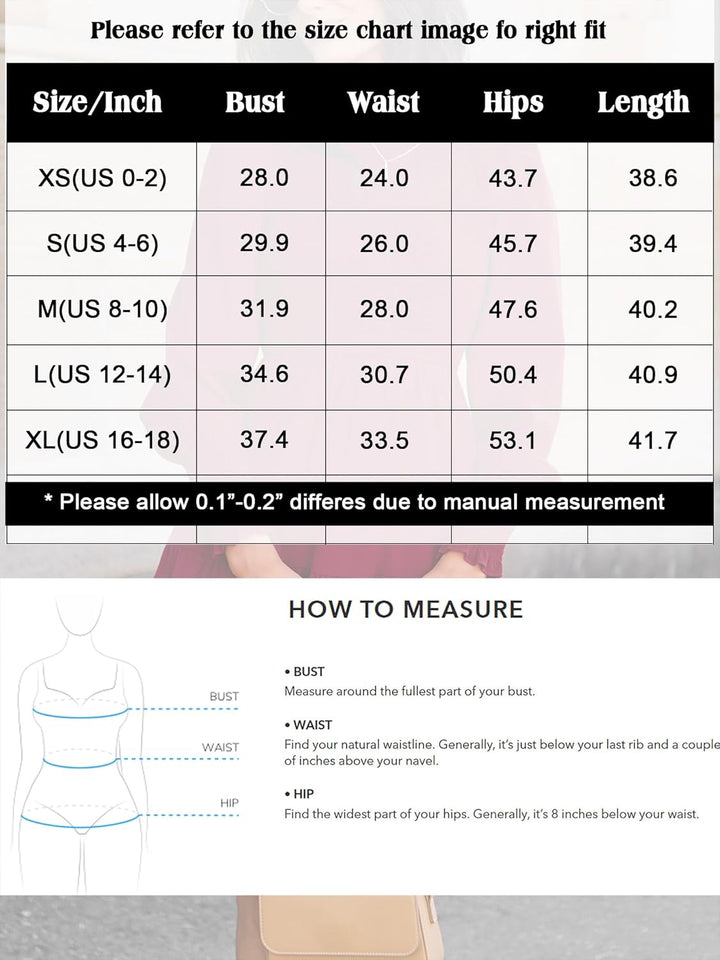 CUPSHE Damen Kleid Rundhals Langarm Rüschensaum A Linien Gesmoktes Minikleid Freizeitkleider Party S