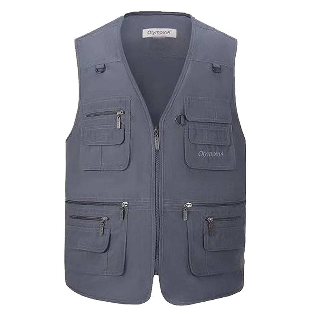 Herren Leichte Freizeitweste, Outdoor, Herren, mehrere Taschen, Weste, Casual, Sportjacke, Journalis