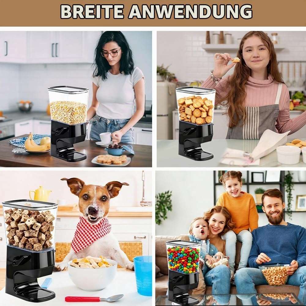 Müslispender, 3,2L Cereal Dispenser Cornflakes Spender, Trockene Lebensmittelspender Müslibehälter F