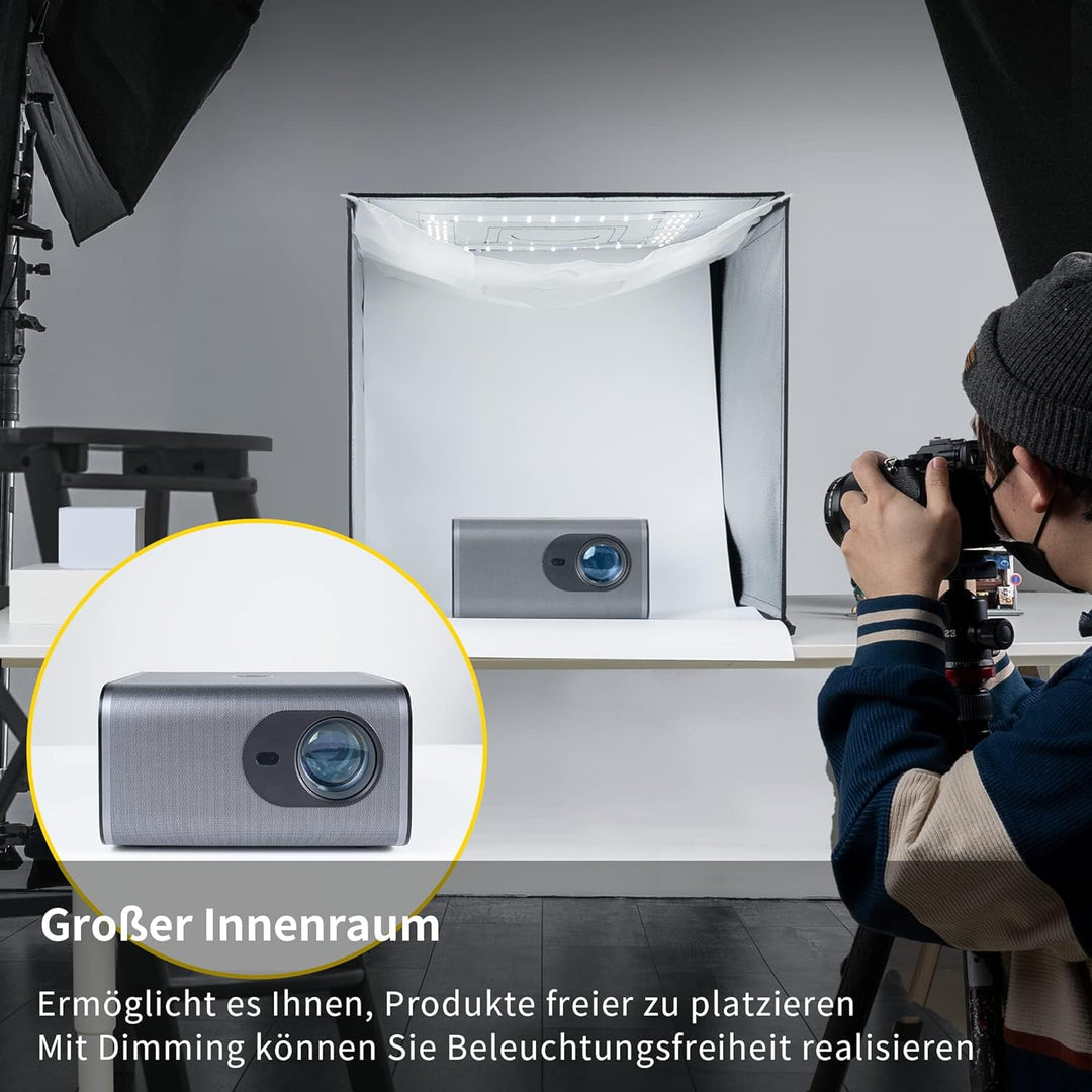 RALENO Fotostudio Set 50 x 50 x 50 cm professionelle superhelle Fotobox mit 50W 5500K einstellbarem