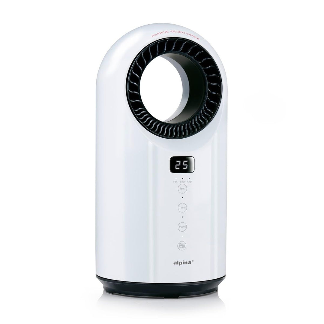 alpina Elektrischer Heizlüfter und Ventilator 1500W – Keramik Heizkörper mit Timer und Fernbedienung