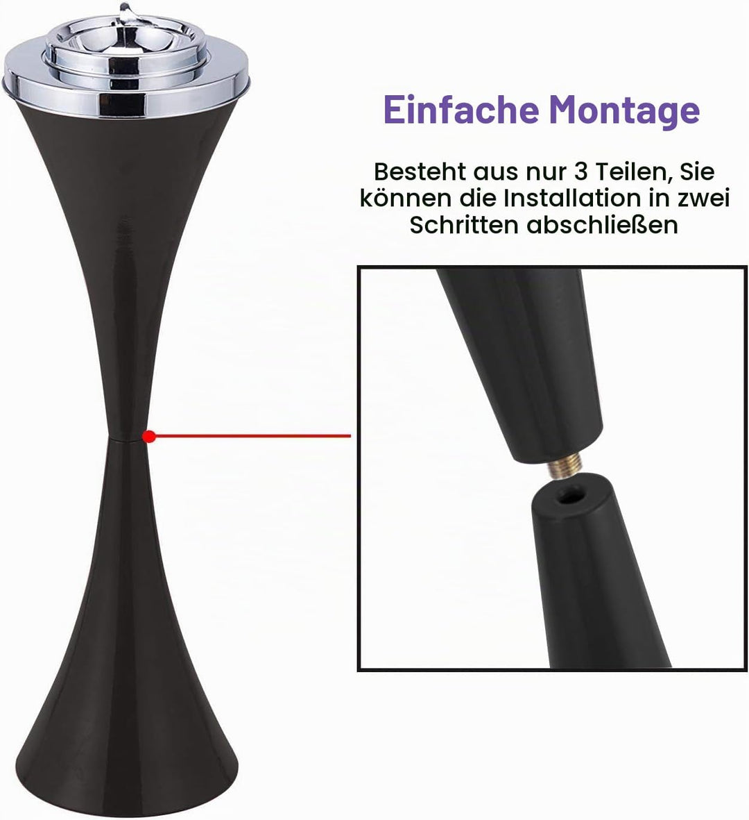 Modern Aschenbecher mit Standfuss Garten Ascher Freistehend Standaschenbecher Standascher Zigaretten
