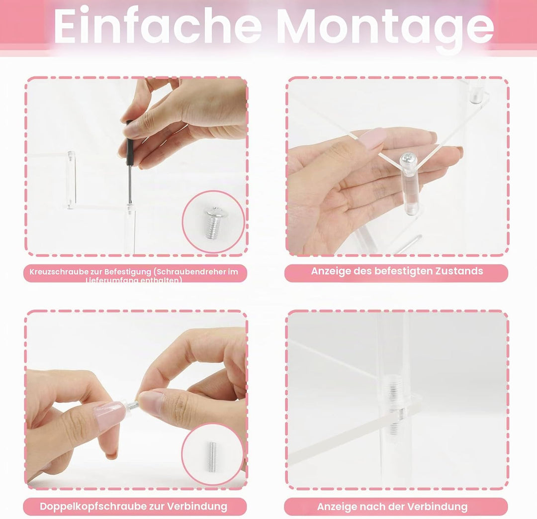 Giyiprpi 5-Stufig Acryl Display Ständer, Transparentes Tischplatte Klar Riser Display Regal für Deko