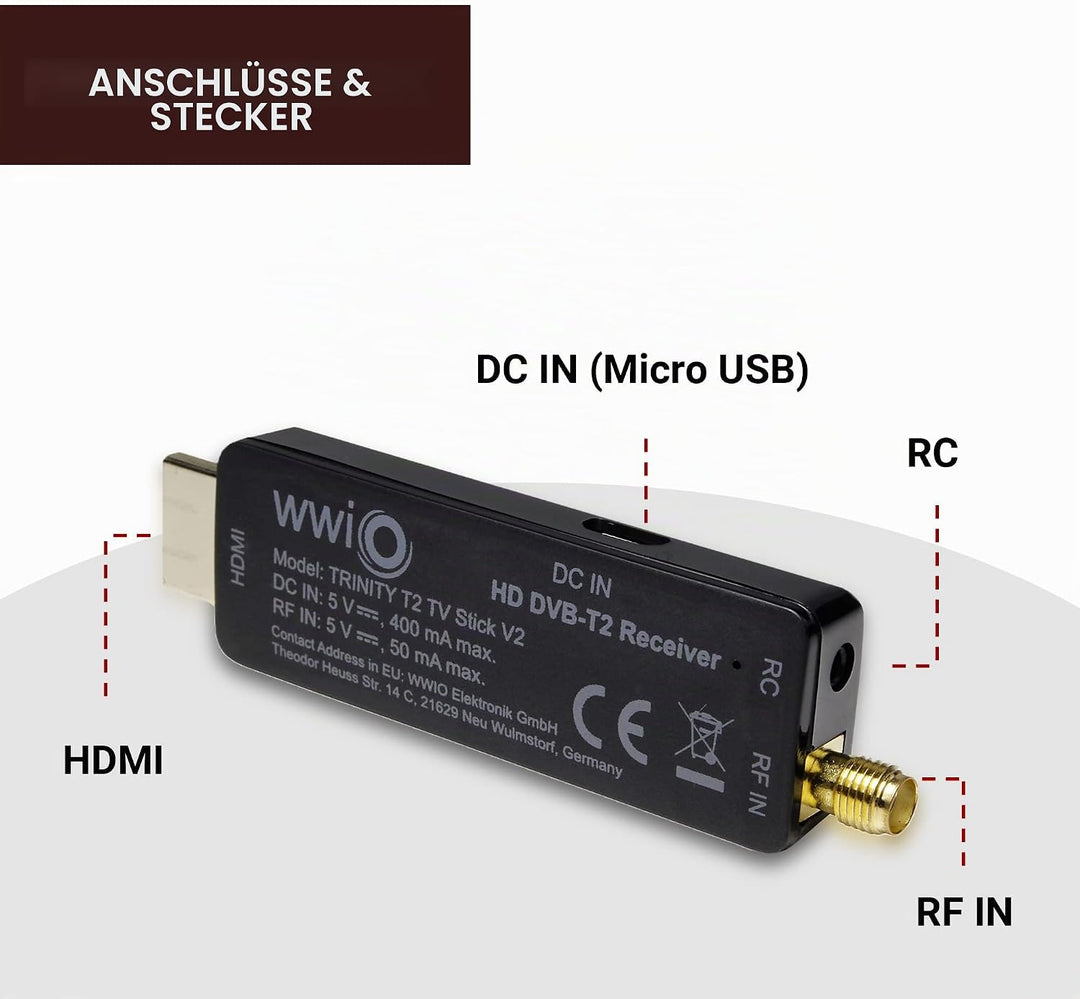 WWIO Trinity T2 TV Stick RCU 2 in 1