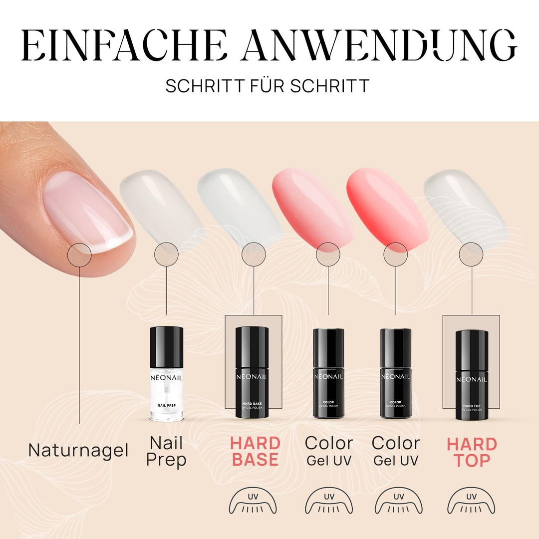 NEONAIL UV Set Hard Base ml und Hard Top 7,2 ml - UV Nagellack - Unterlack - Überlack - Top Coat - B