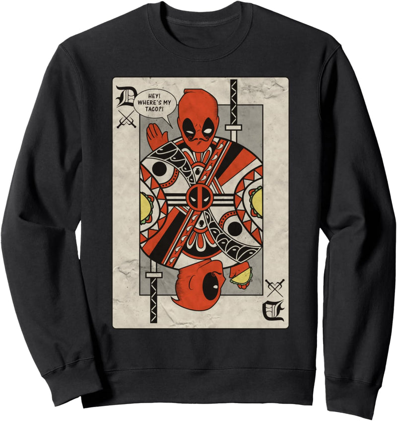 Marvel Deadpool Playing Card Taco Fight Sweatshirt