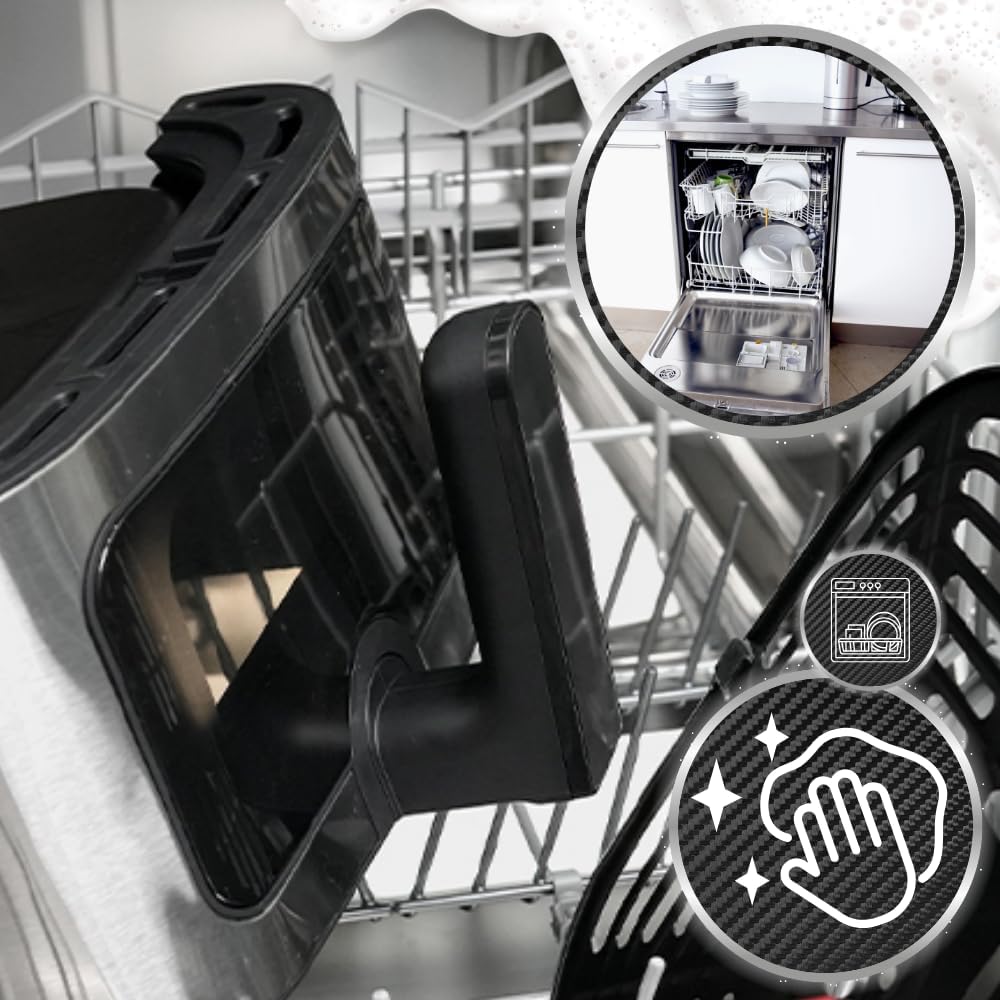 Drayo Heissluftfritteuse XXL mit Sichtfenster, 8L Kapazität, 8 Programme, Hot Air 360° Technologie,